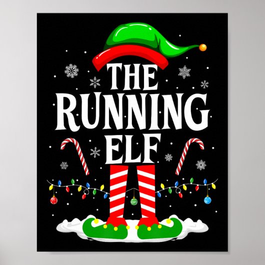 The Running Elf Xmas Running Funny Runner Christma Poster (Voorkant)