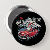 the santa's ride. ronde button 4,0 cm (Voorkant /achterkant)