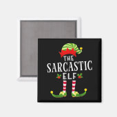 The Sarcastic Elf Christmas Matching Pajama  Magneet (Voorkant / Achterkant)