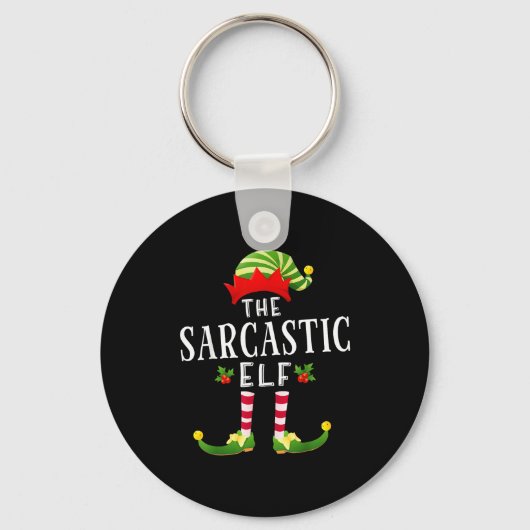 The Sarcastic Elf Christmas Matching Pajama Sleutelhanger (Voorkant)