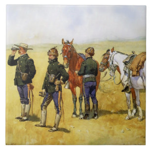 ”The Scouting Party” van Frederic Remington Tegeltje