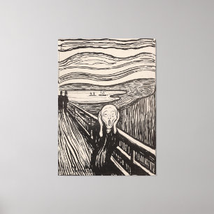 "The Scream" door Edvard Munch - 1895 - Noorwegen Canvas Afdruk
