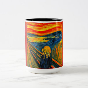The Scream, FIne Art van Munch, Tweekleurige Koffiemok