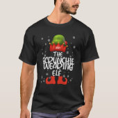 The Scrunchie die Elf Familie draagt die Christma T-shirt (Voorkant)