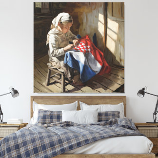 ✨ The Seamstress of Heritage – Expressive Oil art Canvas Afdruk