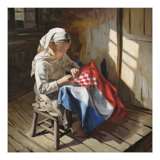 ✨ The Seamstress of Heritage – Expressive Oil art Foto Afdruk