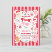 The Season Four Fun Christmas Bow 4th Birthday Kaart (Staand voorkant)