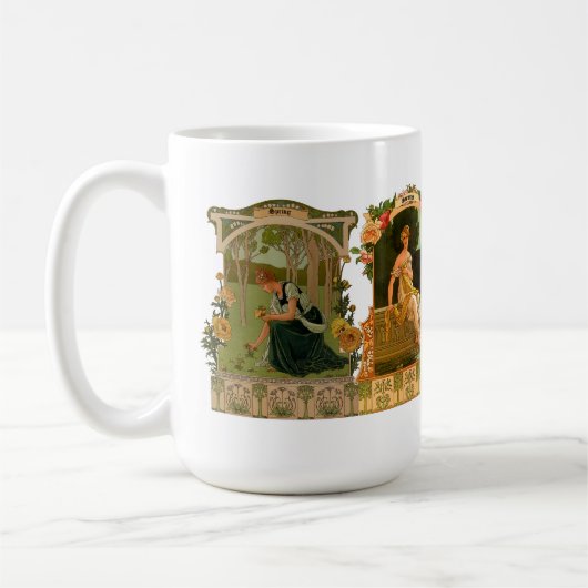 The Seasons Art Nouveau van Sonrel Koffiemok (Links)