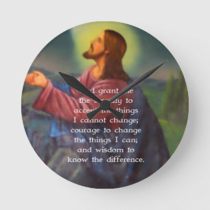 The Serenity Prayer With Jesus Christ Painting Ronde Klok