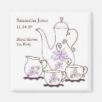 Thé Set Fête des mariées Favoriser les Magnets