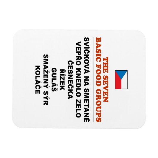 The Seven Basic Food Groups Funny Czech Magneet (Horizontaal)