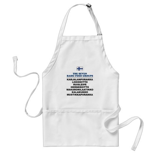 The Seven Basic Food Groups Funny Finnish Apron Standaard Schort (Voorkant)