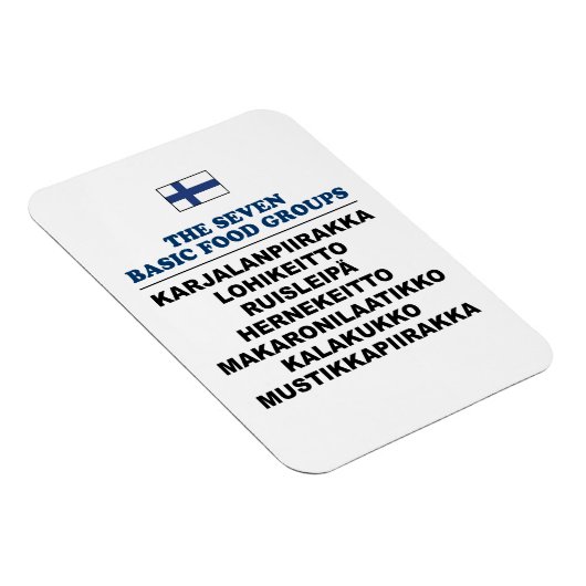 The Seven Basic Food Groups Funny Finnish Magneet (Rechterzijde)
