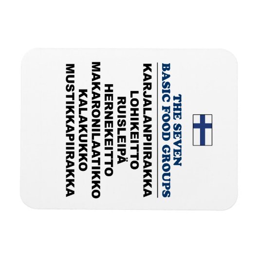 The Seven Basic Food Groups Funny Finnish Magneet (Horizontaal)