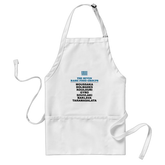 The Seven Basic Food Groups Funny Greek Apron Standaard Schort (Voorkant)