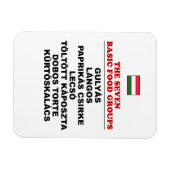 The Seven Basic Food Groups Funny Hungarian Magneet (Horizontaal)