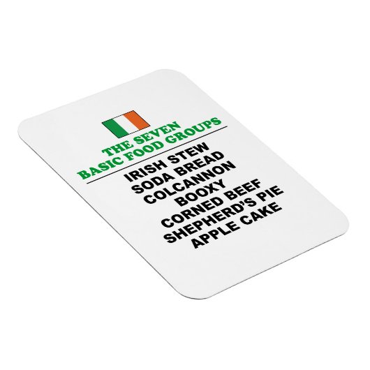 The Seven Basic Food Groups Funny Irish Magneet (Rechterzijde)