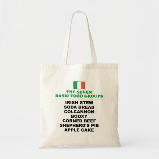 The Seven Basic Food Groups Funny Irish Tote Bag (Voorkant)