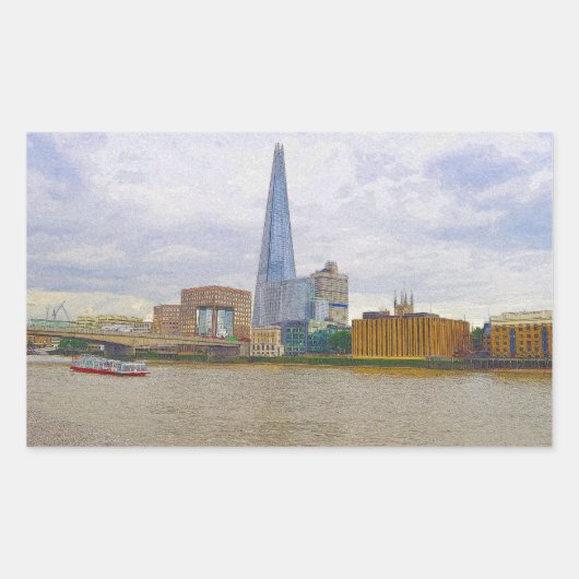 The Shard, Thames River, Londen, Engeland Rechthoekige Sticker (Voorkant)
