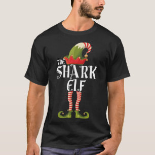 the shark elf family elf match kerstmis t-shirt