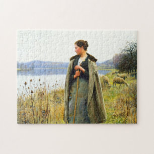The Shepherdess Art van Daniel Ridgway Knight Legpuzzel