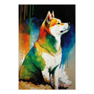 The Shiba Inu Dog - Composition 006 Perfect Poster