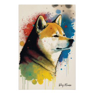The Shiba Inu Dog - Composition 008 Perfect Poster
