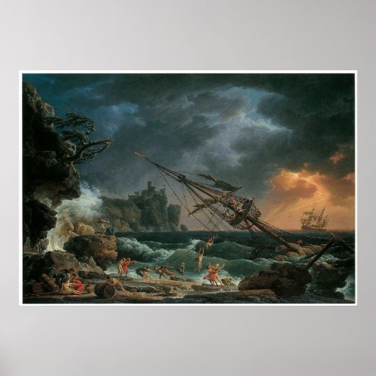The Shipwreck, Claude-Joseph Vernet Poster (Voorkant)