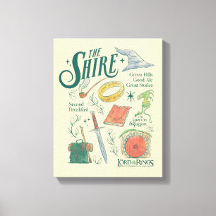 THE SHIRE™-watercollagegrafiek Canvas Afdruk