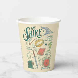 THE SHIRE™-watercollagegrafiek Papieren Bekers
