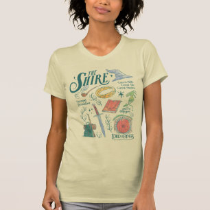 THE SHIRE™-watercollagegrafiek T-shirt