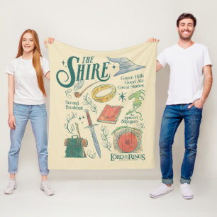 THE SHIRE™ Waterverf Collage Grafiek Fleece Deken