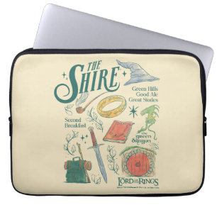 THE SHIRE™ Waterverf Collage Grafiek Laptop Sleeve