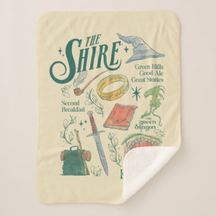 THE SHIRE™ Waterverf Collage Grafiek Sherpa Deken