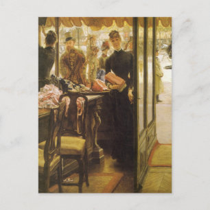 The Shop Girl van James Tissot, Victoriaanse Schon Briefkaart