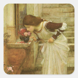 The Shrine by John William Waterhouse Vierkante Sticker