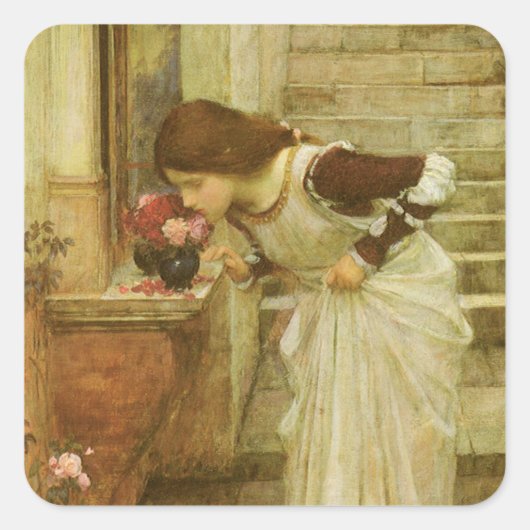 The Shrine by John William Waterhouse Vierkante Sticker (Voorkant)