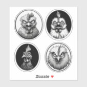 "The Silkie & Co. Funny Far" 4-Pack Sticker Bundle (Feuille)