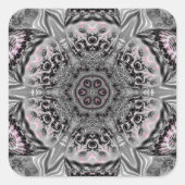 The Silver Fractal Garden Vierkante Sticker (Voorkant)