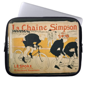 "The Simpson Chain", Parijs (kleurenlitho) Laptop Sleeve