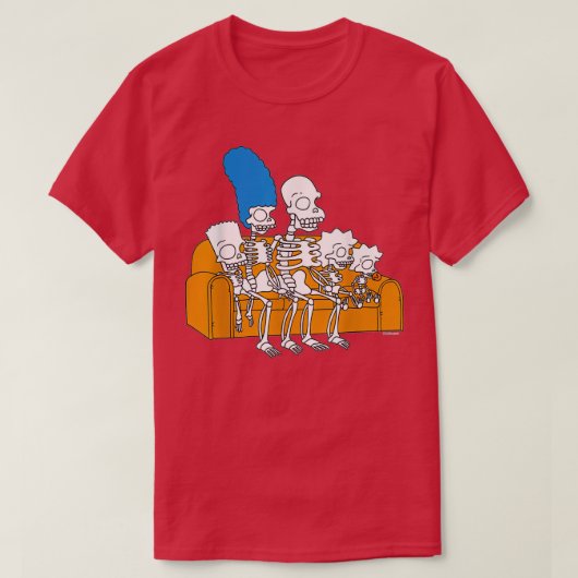 The Simpsonzz Skeletons Treehouse of Horror Couch T-shirt (Design voorkant)