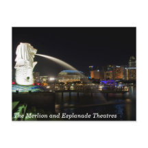 The Singapore Merlion and Esplanade Theaters
