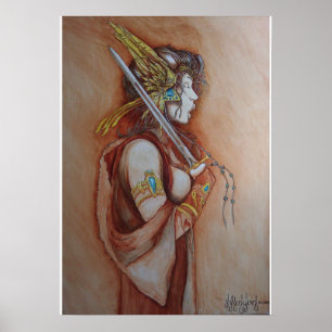 "The Singing Warrior" schilderij van Joseph C. Ken Poster