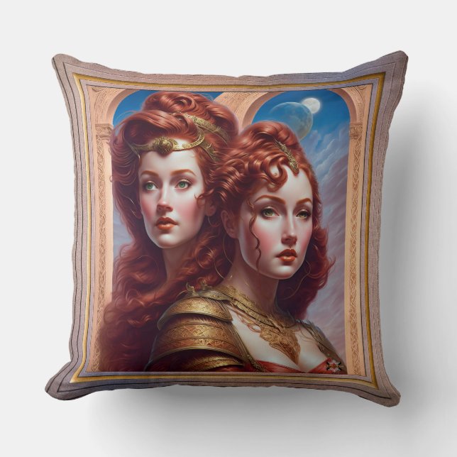 The Sisters Red AI Concept Art van Xzendor7 Kussen (Voorkant)