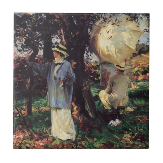 The Sketchers by John Singer Sargent Tegeltje (Voorkant)