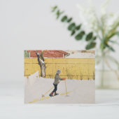 The Skier, c.1909 Briefkaart (Staand voorkant)