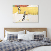 The Skier, c.1909 Canvas Afdruk (Insitu (Slaapkamer))