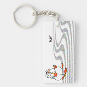 The Skiing Snowman - Sleutelhanger