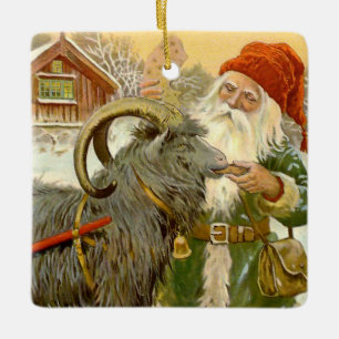 "The Sled Goat" van Jenny Nystrom Keramisch Ornament