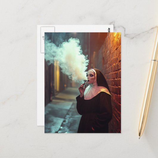 The Smoking Nun Briefkaart (Voorkant / Achterkant in situ)